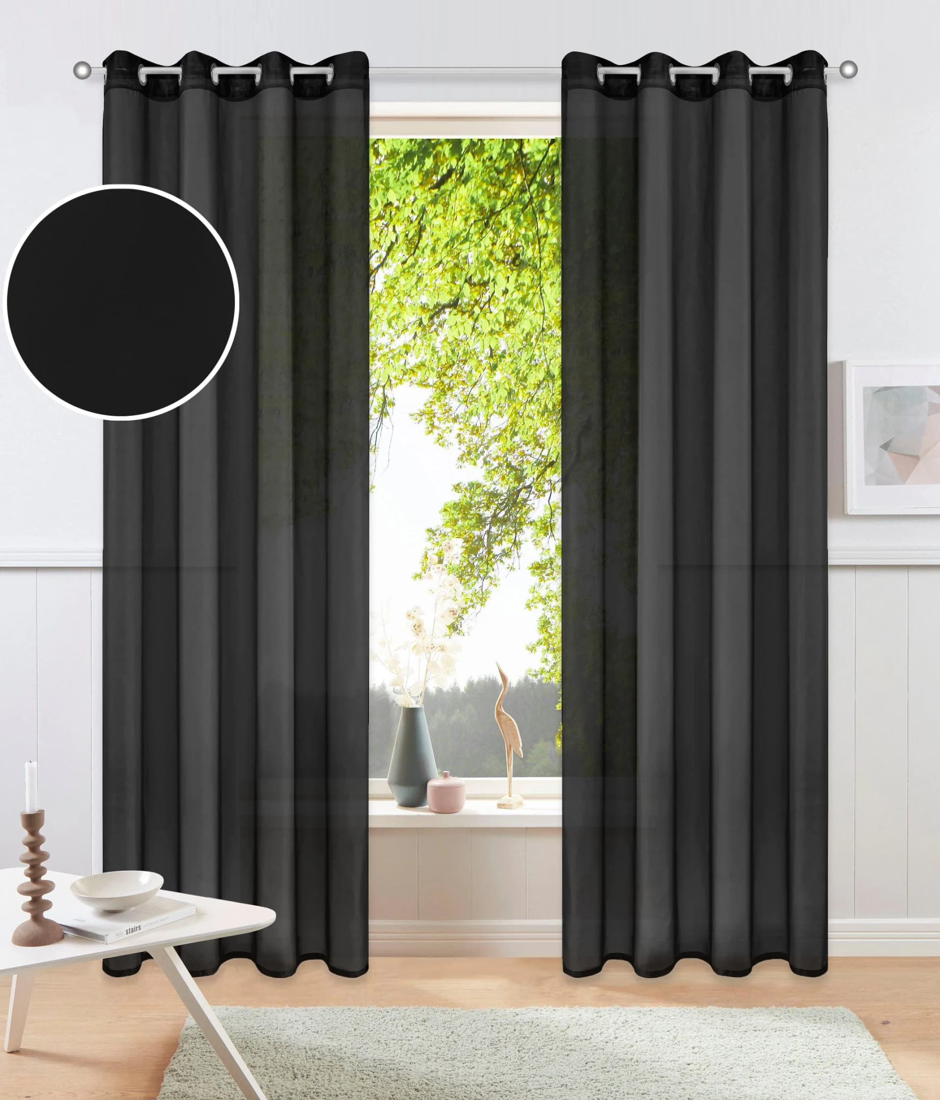 OTTO HOME Gardine XANA Anthrazit Voile mit Ösen