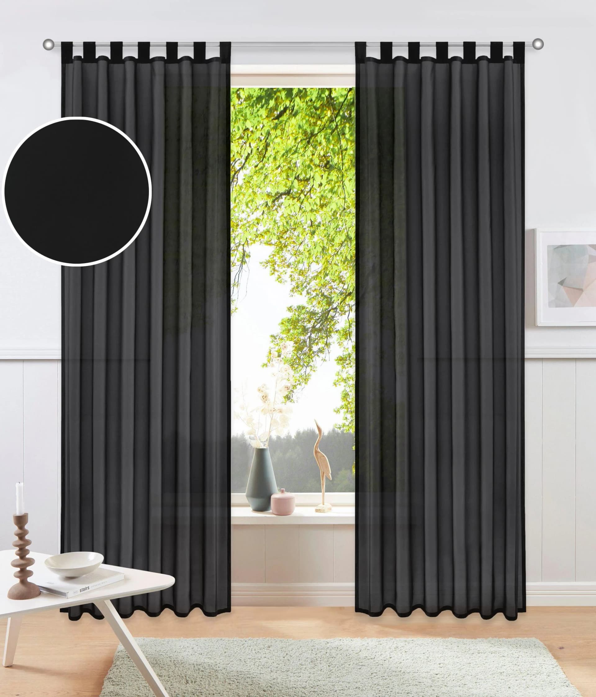 OTTO HOME Gardine XANA Anthrazit Voile Uni 145x145 cm