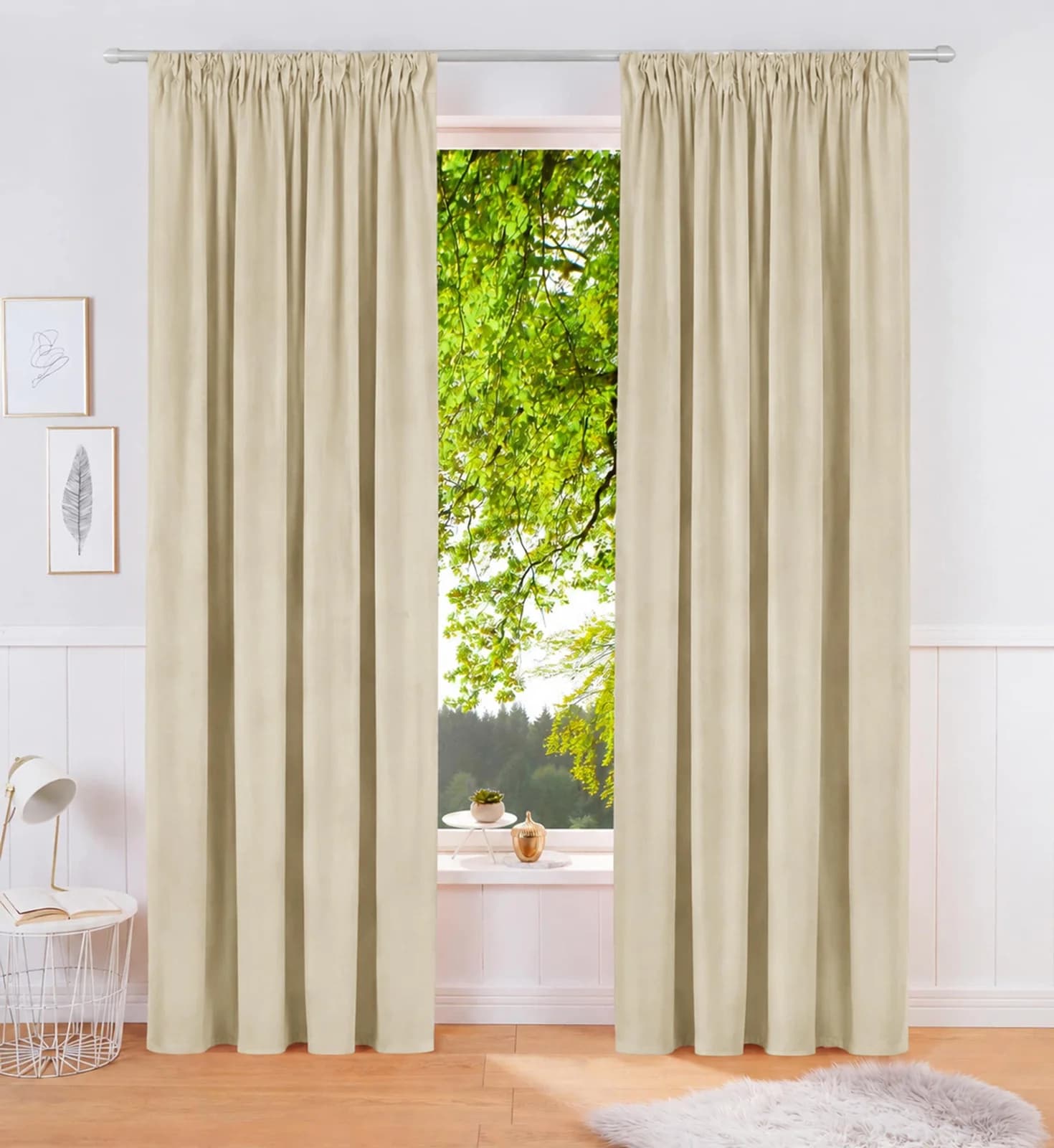 OTTO HOME Vorhang Velvet uni Beige 140x245 cm 2er Set