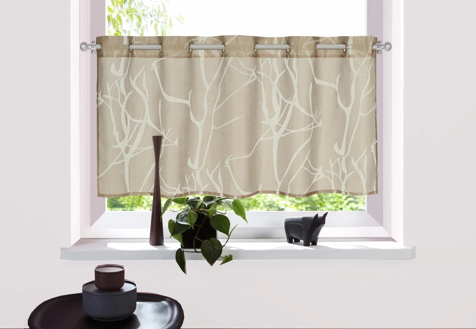 OTTO HOME Scheibengardine Anna Äste-Motiv Beige