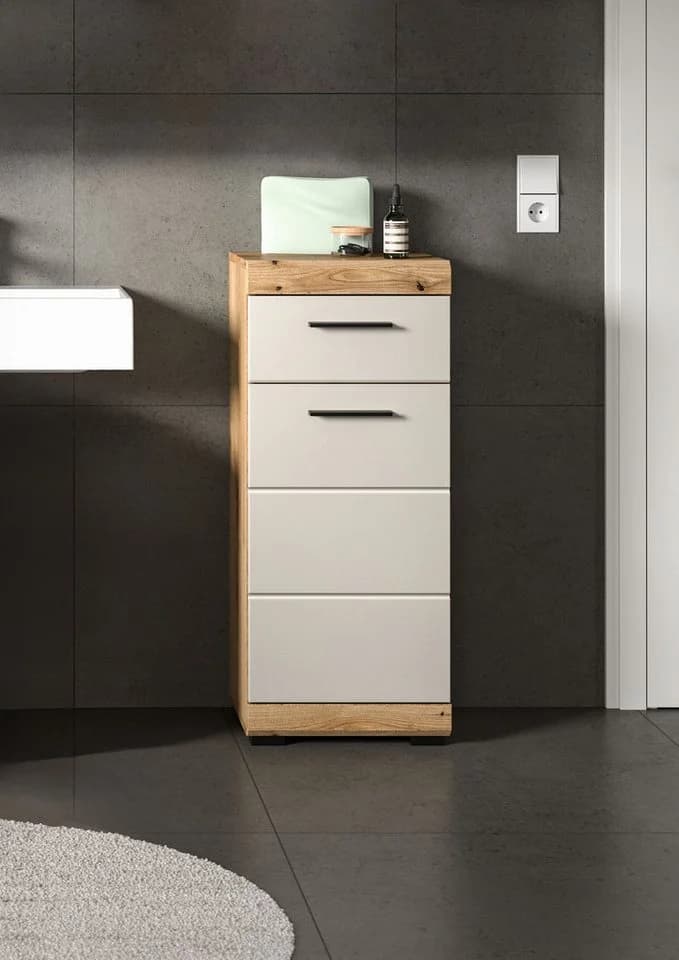 welltime Unterschrank SIENA 37cm 1 Tür 1 Schubkasten Evoke Oak Nachbildung