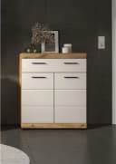 welltime Unterschrank SIENA 74cm 2 Türen 1 Schublade Beige/Schwarz Bild 1
