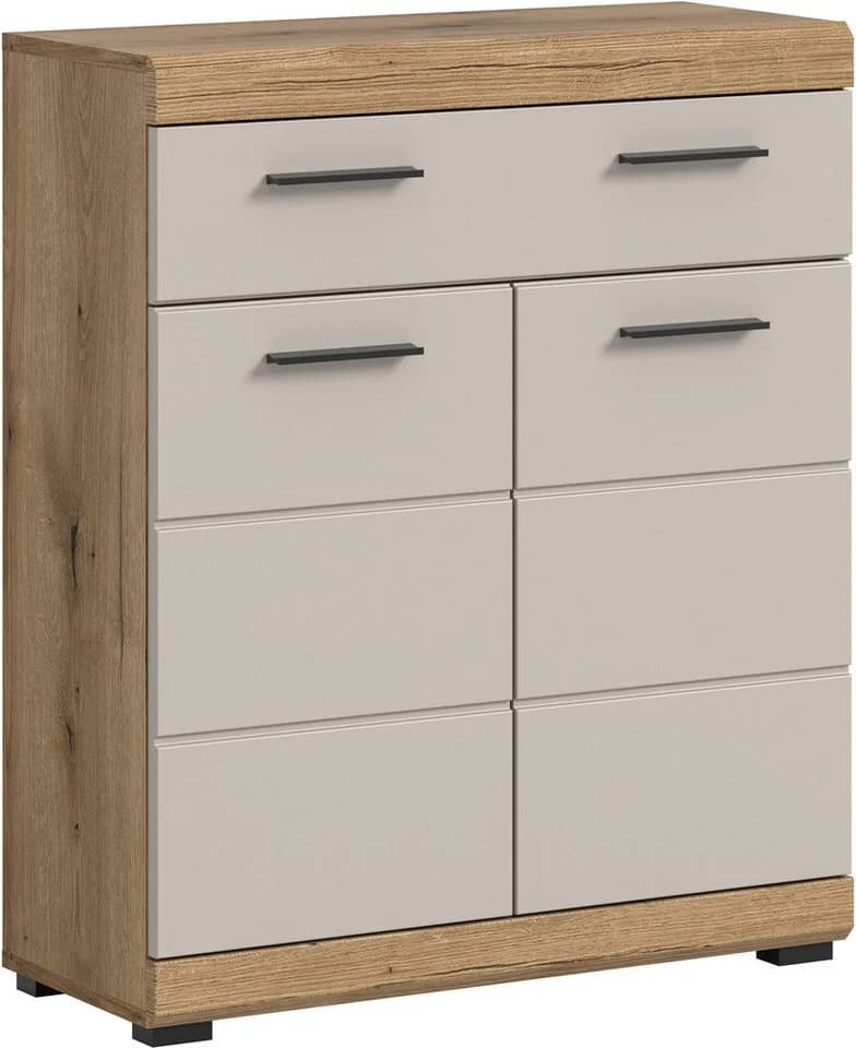 welltime Unterschrank SIENA 74cm 2 Türen 1 Schublade Beige/Schwarz - Bild 2