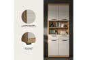 welltime Hochschrank SIENA Beige 4 Türen 1 Schubkasten 2 Fächer Bild 4