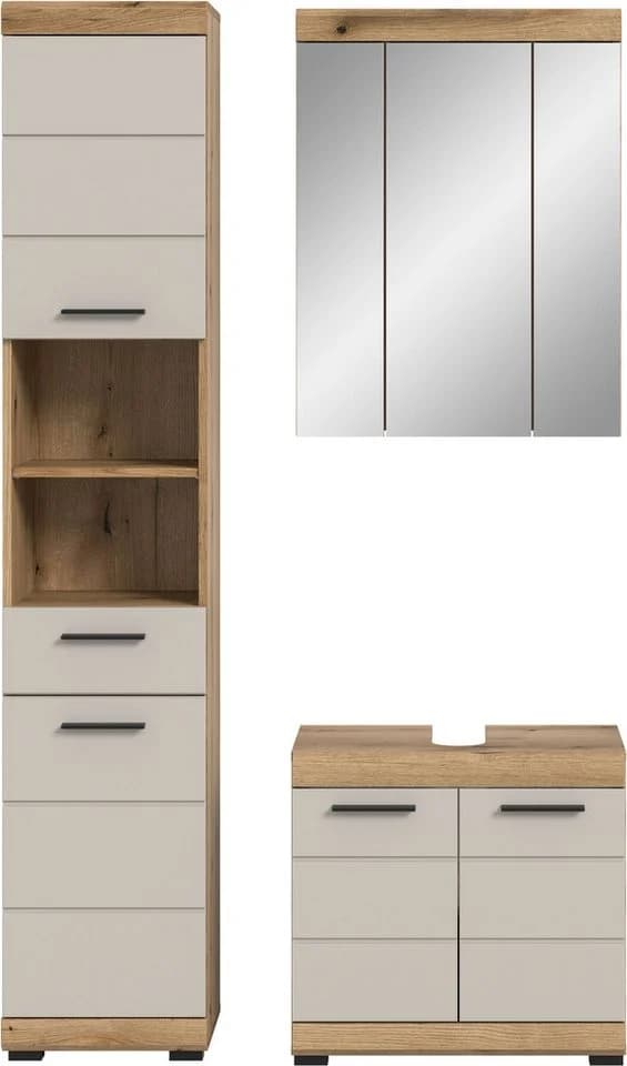 WELLTIME Badmöbel-Set Siena 3-teilig Evoke Oak Nachbildung