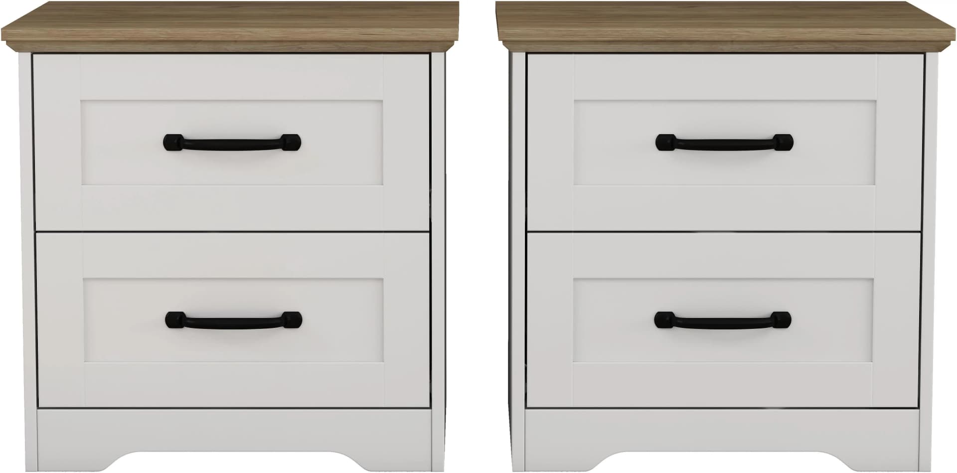 OTTO HOME Emmilia Nachttisch Set 2-tlg. Landhaus Design Weiß