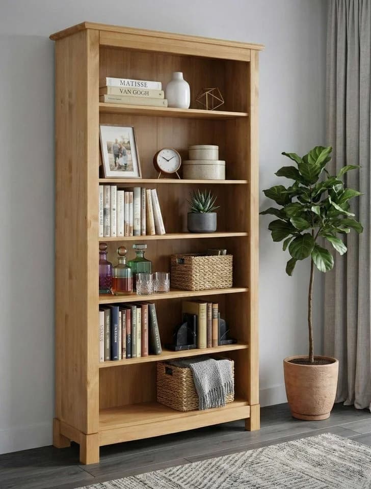 Bücherregal OTTO HOME 'Rauna', natur, B:96cm H:180cm T:38cm, Massivholz - Bild 2