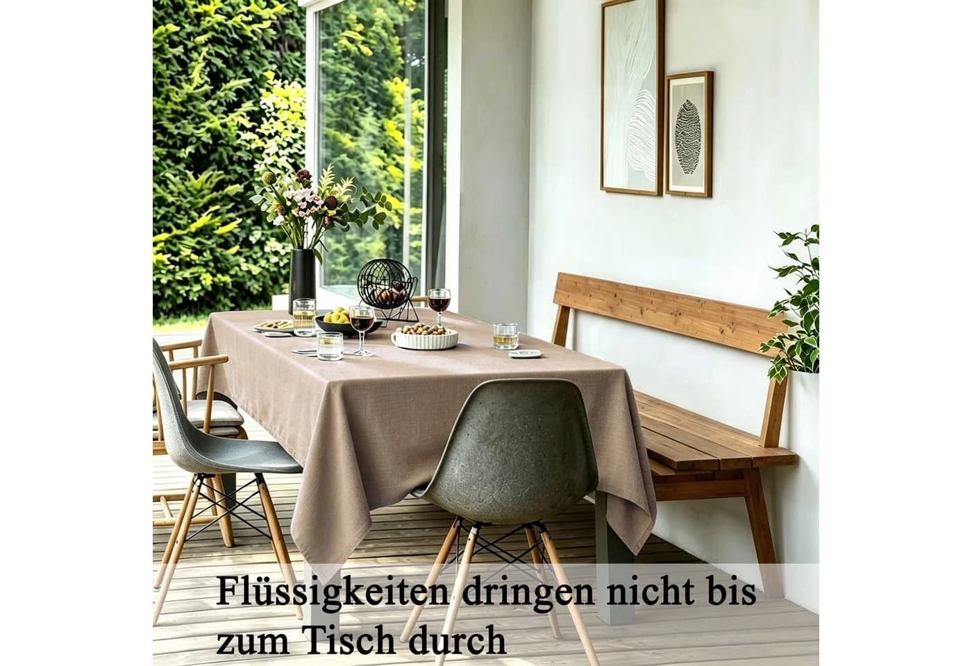 OTTO home Tischdecke Ozzie Grau Leinenoptik Formstabil - Bild 2