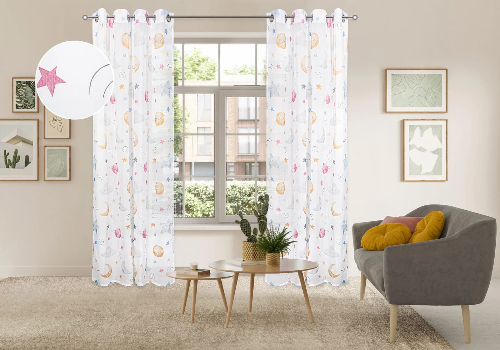 OTTO HOME Gardine Morgann Bunt Polyester mit Ösen