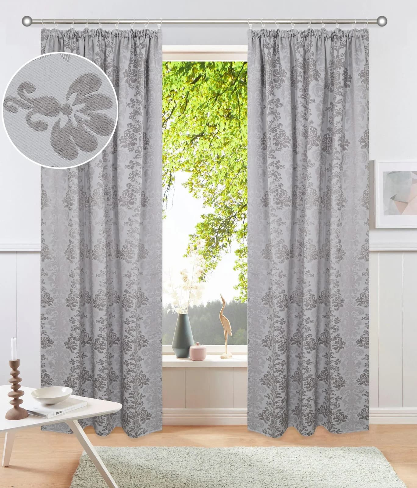 OTTO HOME Verdunkelungsvorhang Mannfred Grau Polyester Kräuselband
