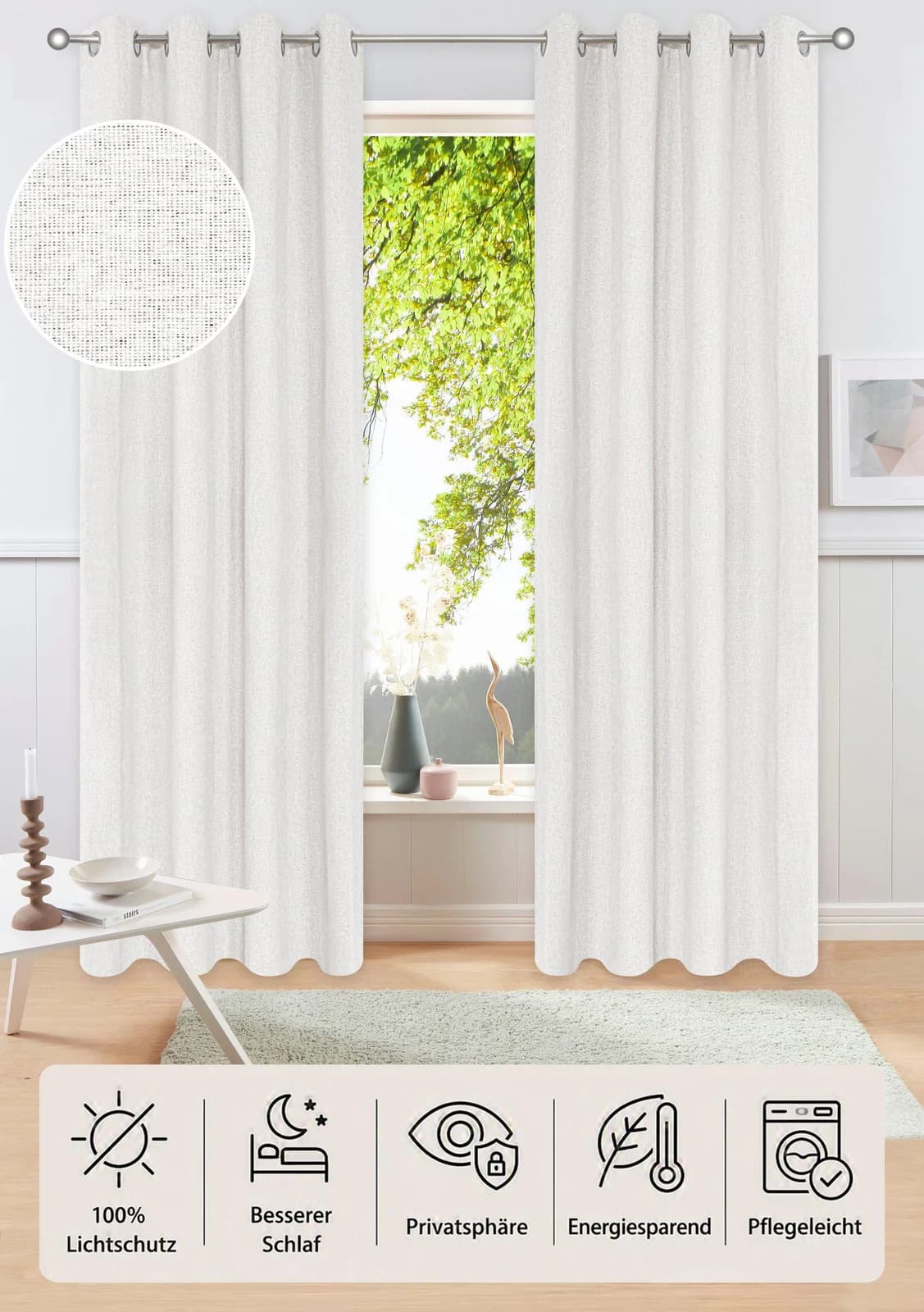 OTTO HOME Verdunkelungsvorhang Onnika Beige Polyester Ösen