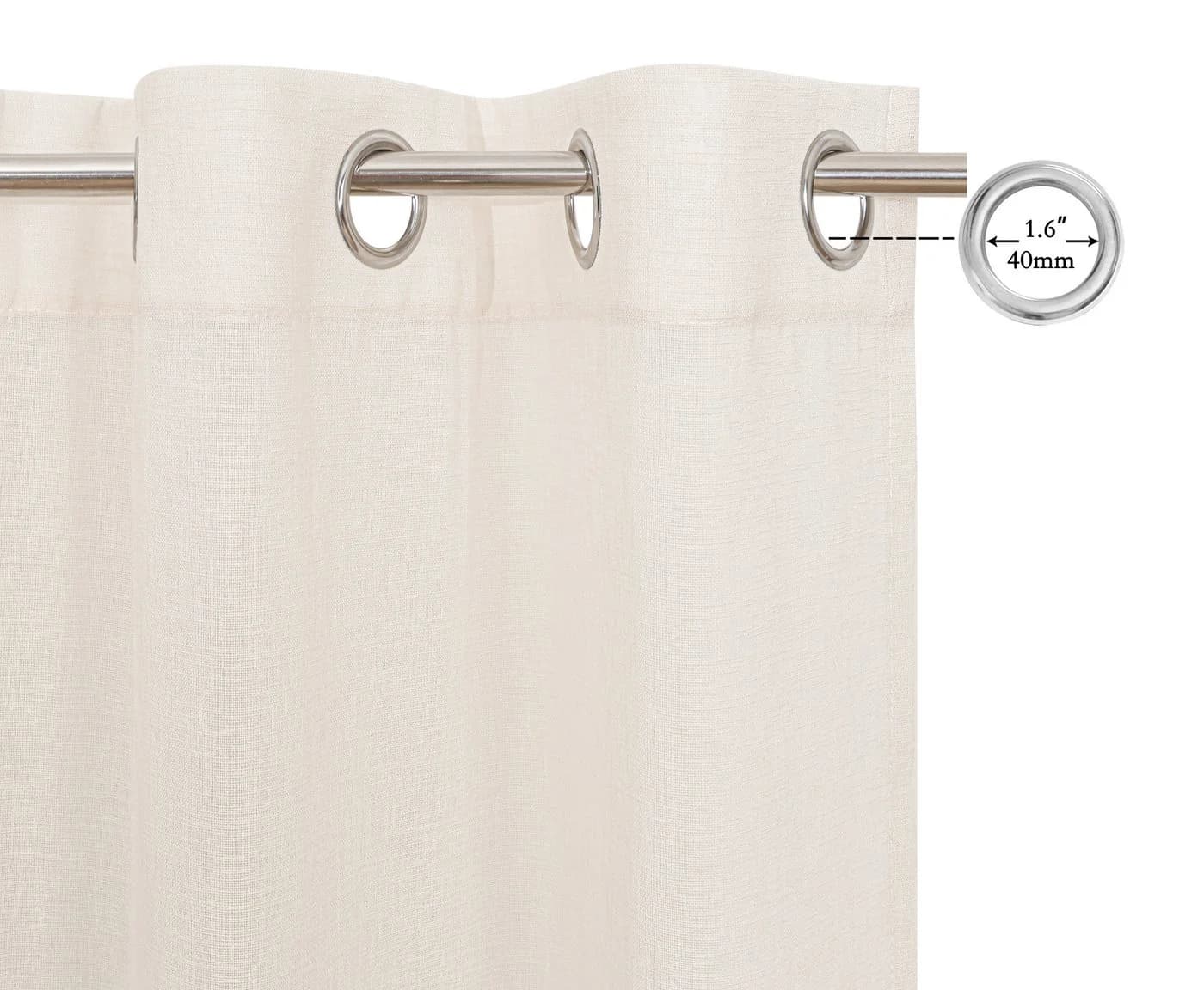 OTTO home Gardine Kyllo 2er-Pack Beige Polyester Leinen-Look - Bild 3