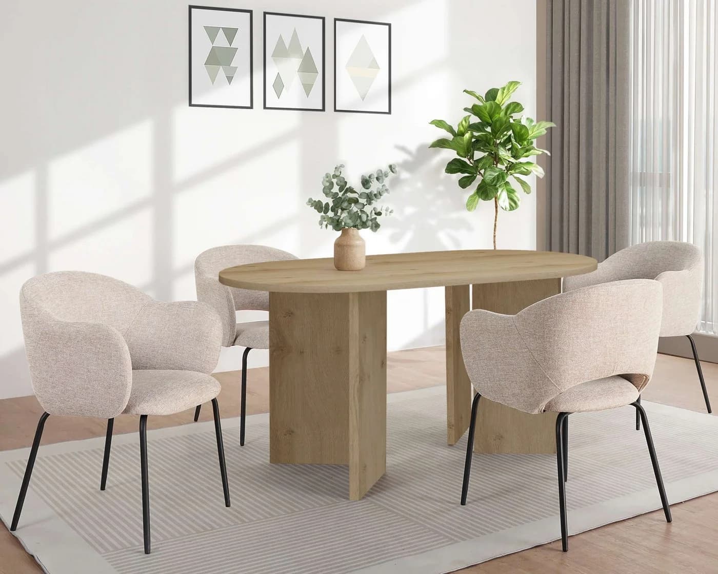OTTO home Esstisch Callii Oval Holzoptik MDF