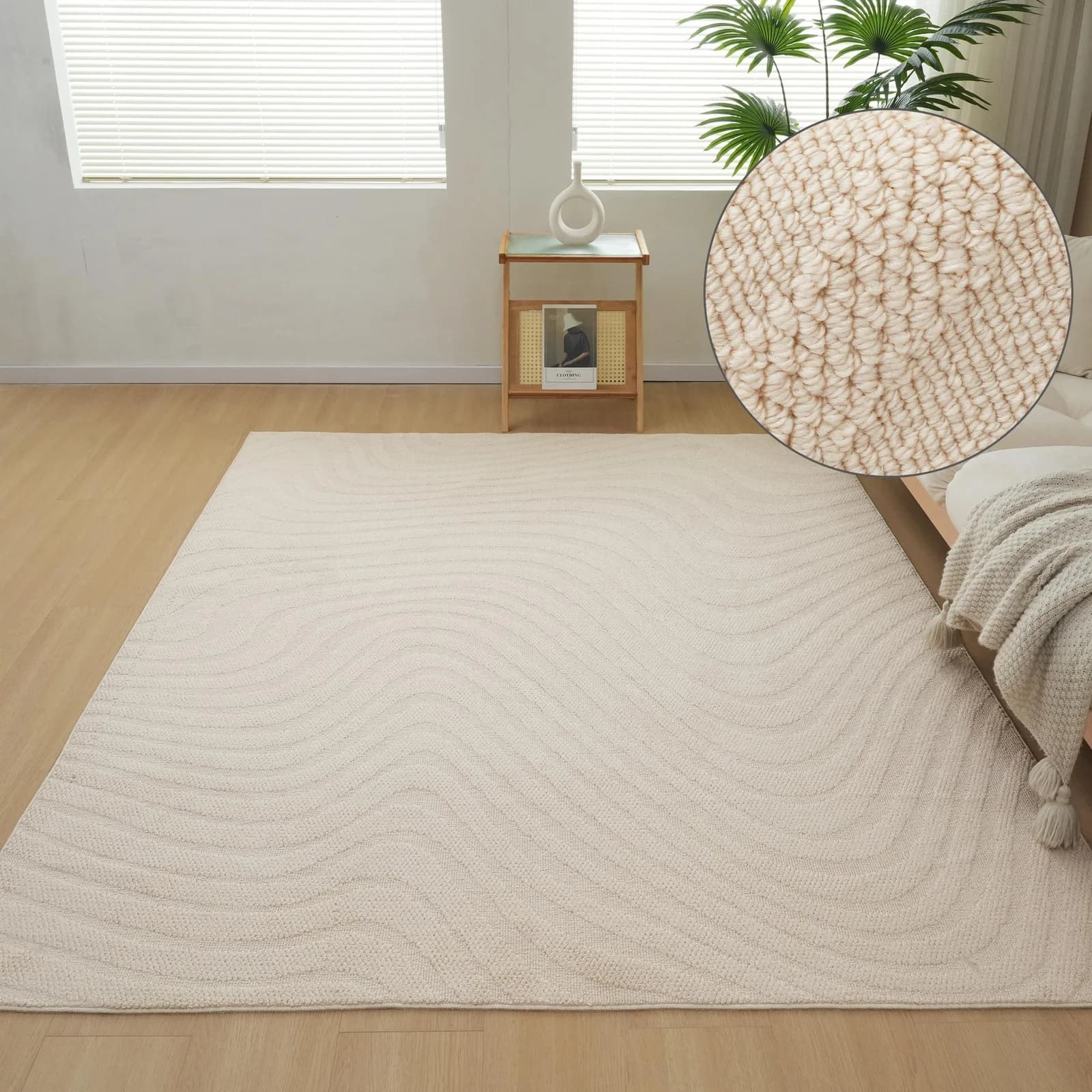 OTTO HOME Teppich Jola Welle Hoch-Tief-Design dunkelbeige