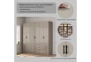 OTTO home Kleiderschrank Trento Grau 6 Türen 9 Schubladen Hochglanz Bild 3