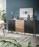 INOSIGN Sideboard TREVERK Schwarz Nox Oak Nachbildung Bild 1