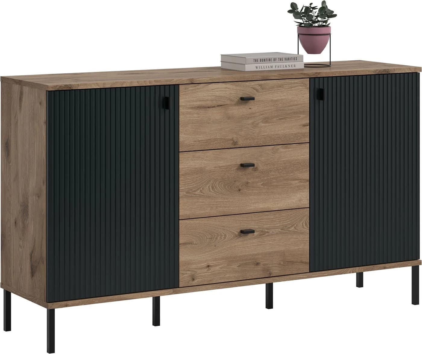 INOSIGN Sideboard TREVERK Schwarz Nox Oak Nachbildung - Bild 2