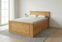 OTTO home Massivholzbett Hugo Landhausstil Kiefer natur geölt mit Bettkasten Bild 1