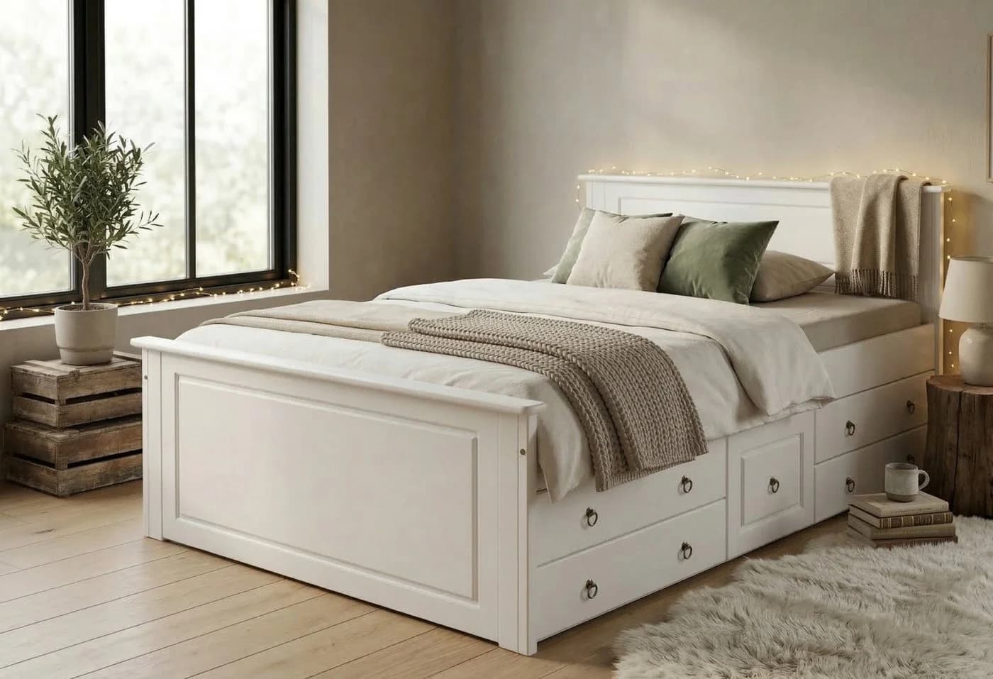 OTTO HOME Hugo Massivholzbett Landhausstil Weiß Gewachst - Bild 2