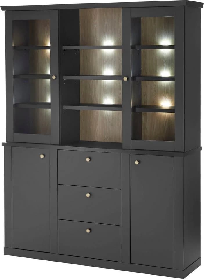 Buffet HOME AFFAIRE "Lincoln" Landhausstil Schwarz Matt - Bild 2