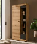 Home Affaire Vitrine Soleto Glasvitrine Eiche Eiche Schwarz Bild 1