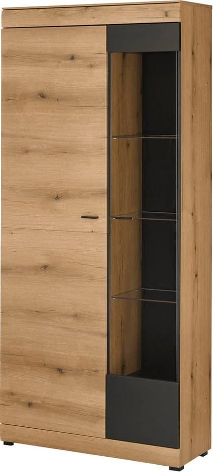 Home Affaire Vitrine Soleto Glasvitrine Eiche Eiche Schwarz - Bild 2