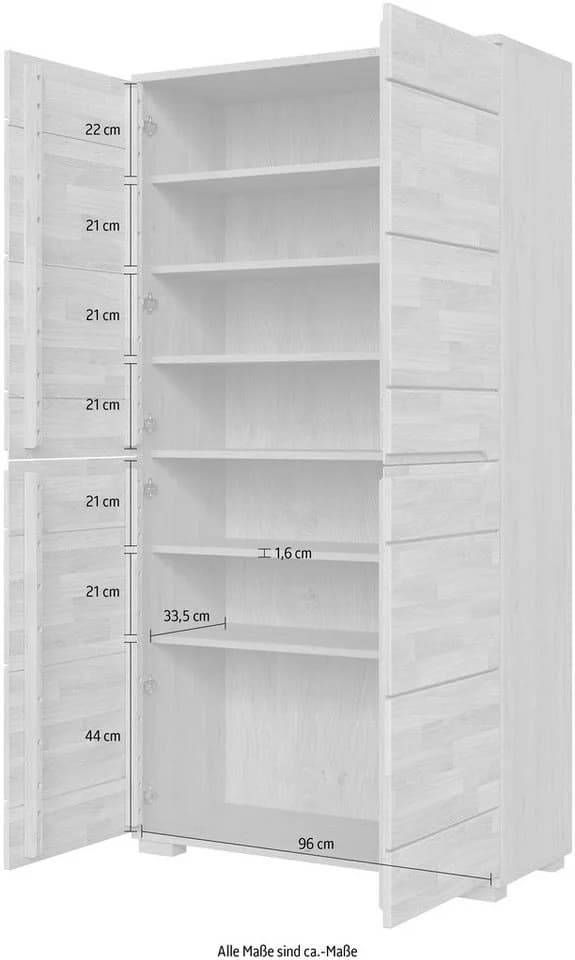 Home affaire Mehrzweckschrank VETRO 7 Fächer Massivholz - Bild 3