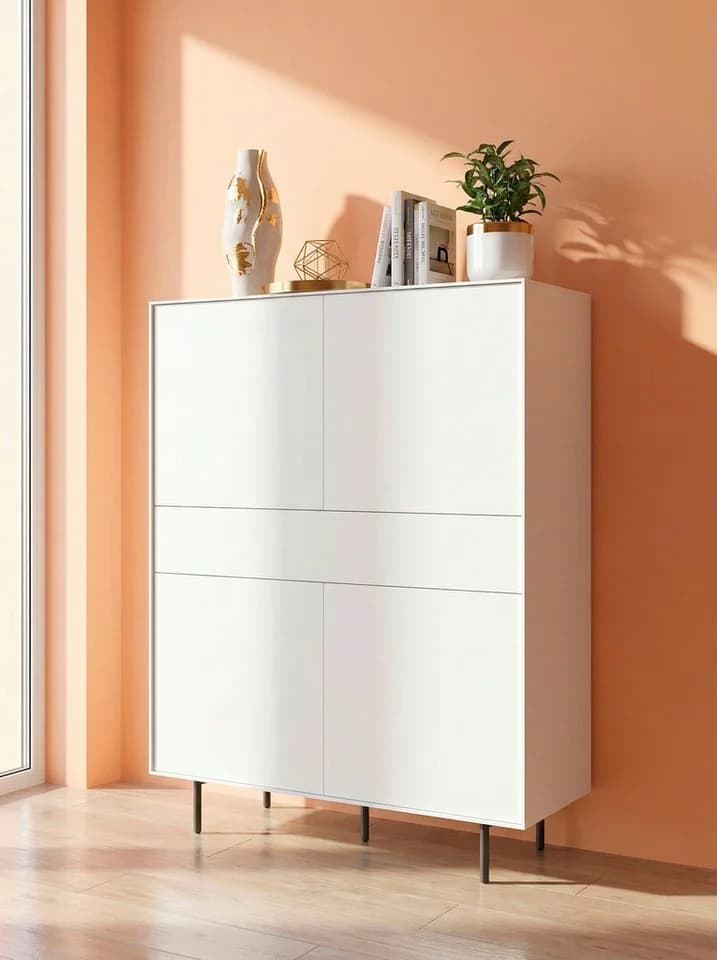 LeGer Home Essentials Highboard Weiß Matt Push-to-open - Bild 2