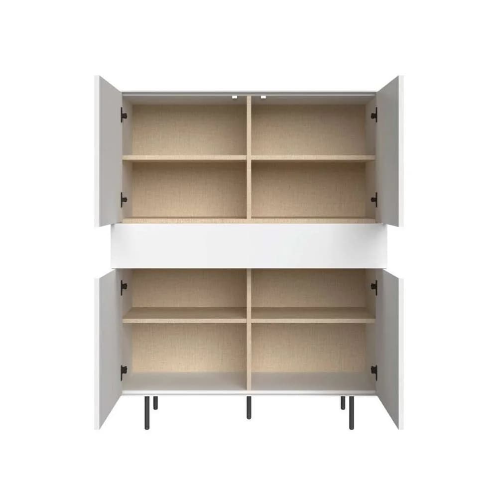 LeGer Home Essentials Highboard Weiß Matt Push-to-open - Bild 3