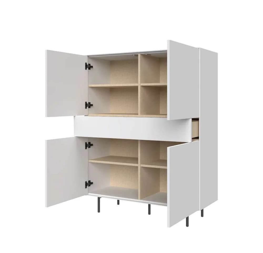 LeGer Home Essentials Highboard Weiß Matt Push-to-open - Bild 4