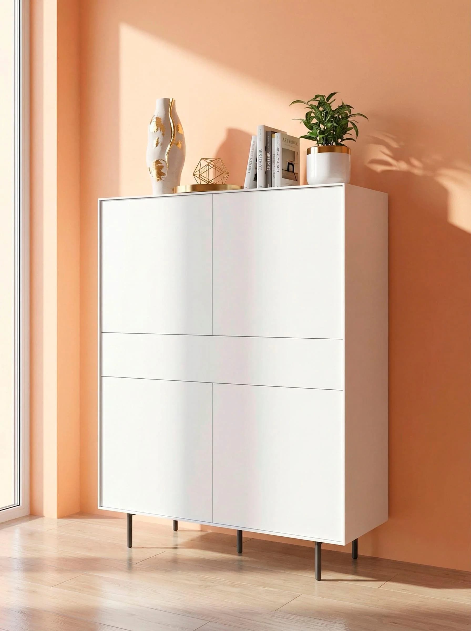 LeGer Home Essentials Highboard Weiß Matt Push-to-open - Bild 5