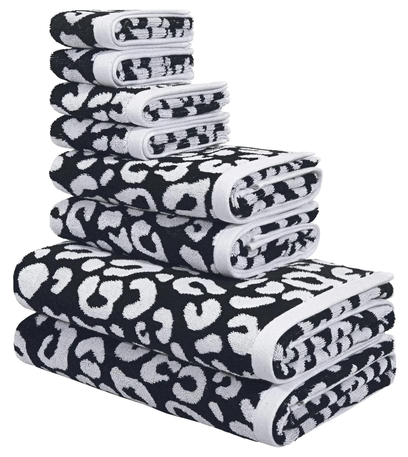 OTTO HOME Handtuch Set Regona Leo 8-tlg. Schwarz-Weiß Animal Print