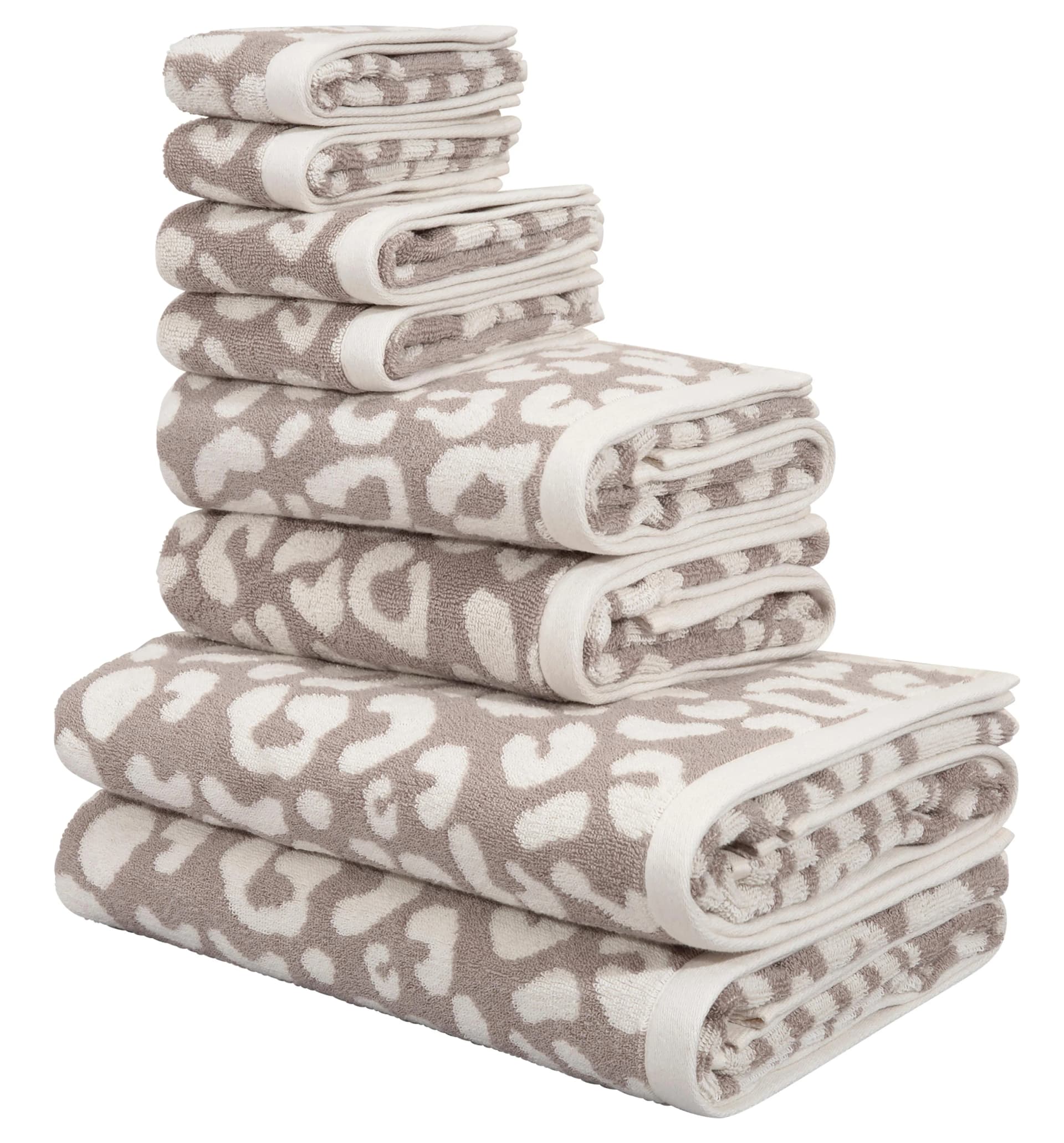 OTTO HOME Handtuch Set Regona Leo 8-tlg. Beige/Creme Animal Print