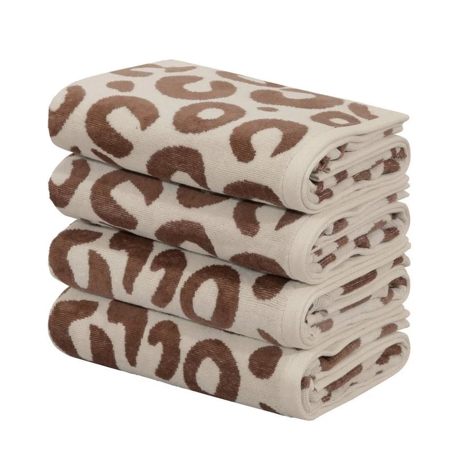 OTTO home Handtuch-Set Anna Leopardenmuster 4-tlg. Braun/Sand Baumwolle - Bild 2