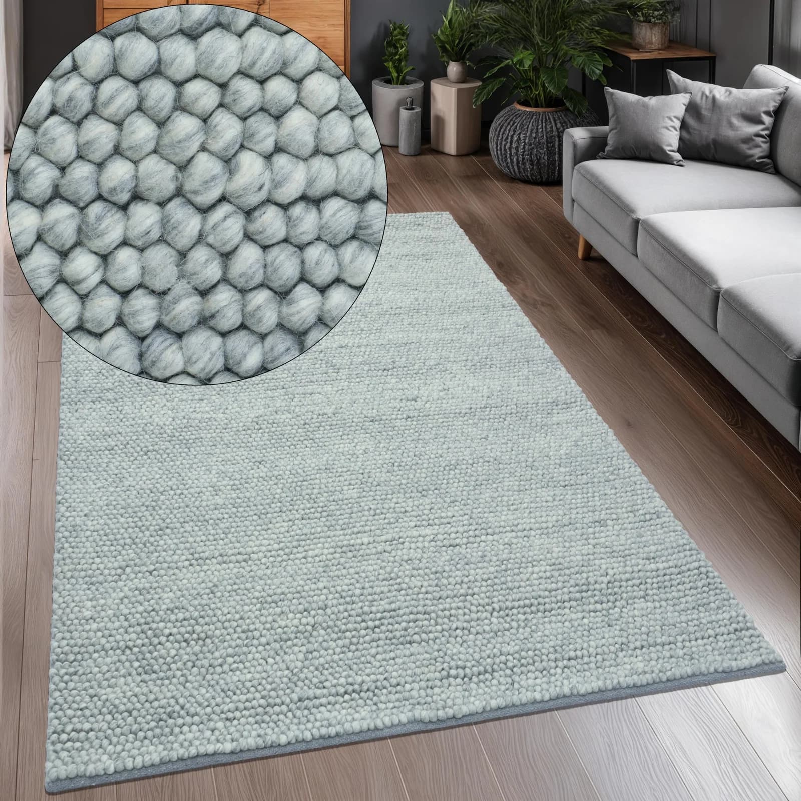 OTTO HOME Wollteppich Wolly Stone Meliert Handgewebt