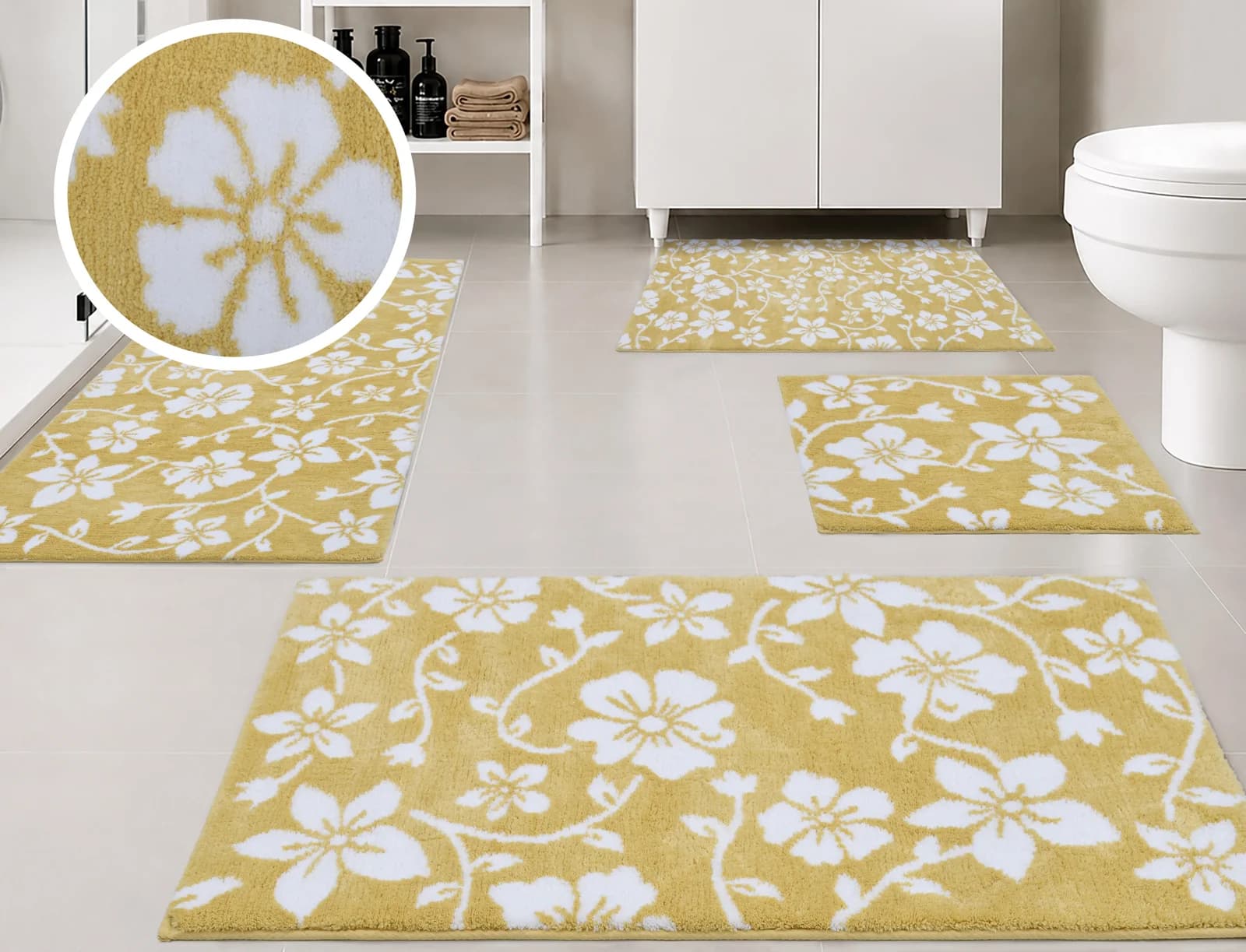 OTTO HOME Badematte Daffney Gelb Blumen Design