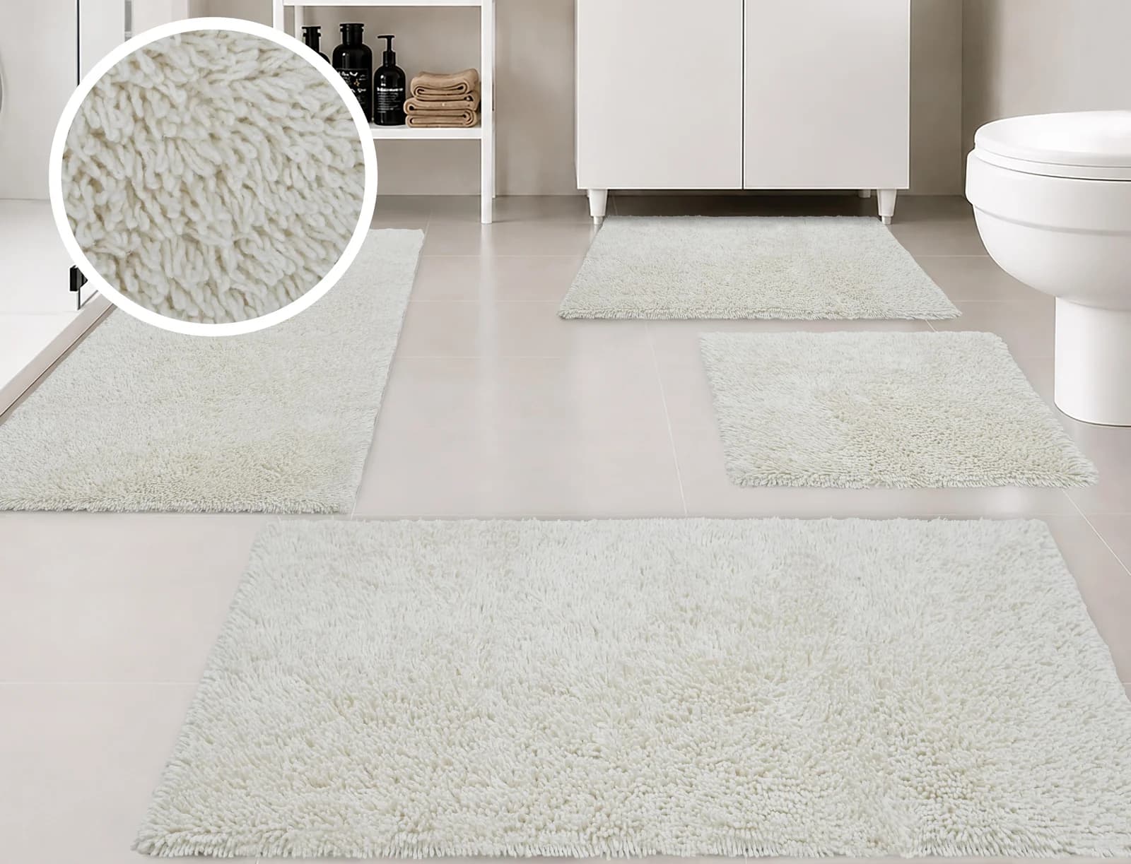 OTTO HOME Badematte Xennia Uni Naturweiß Baumwolle
