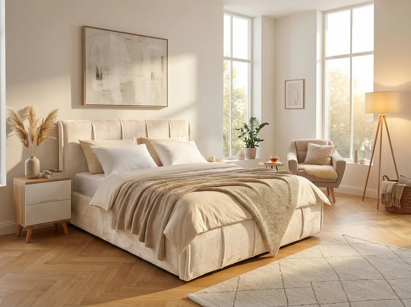 OTTO home Polsterbett EVELLINA 180x200 cm Beige Skandinavisch - Bild 2