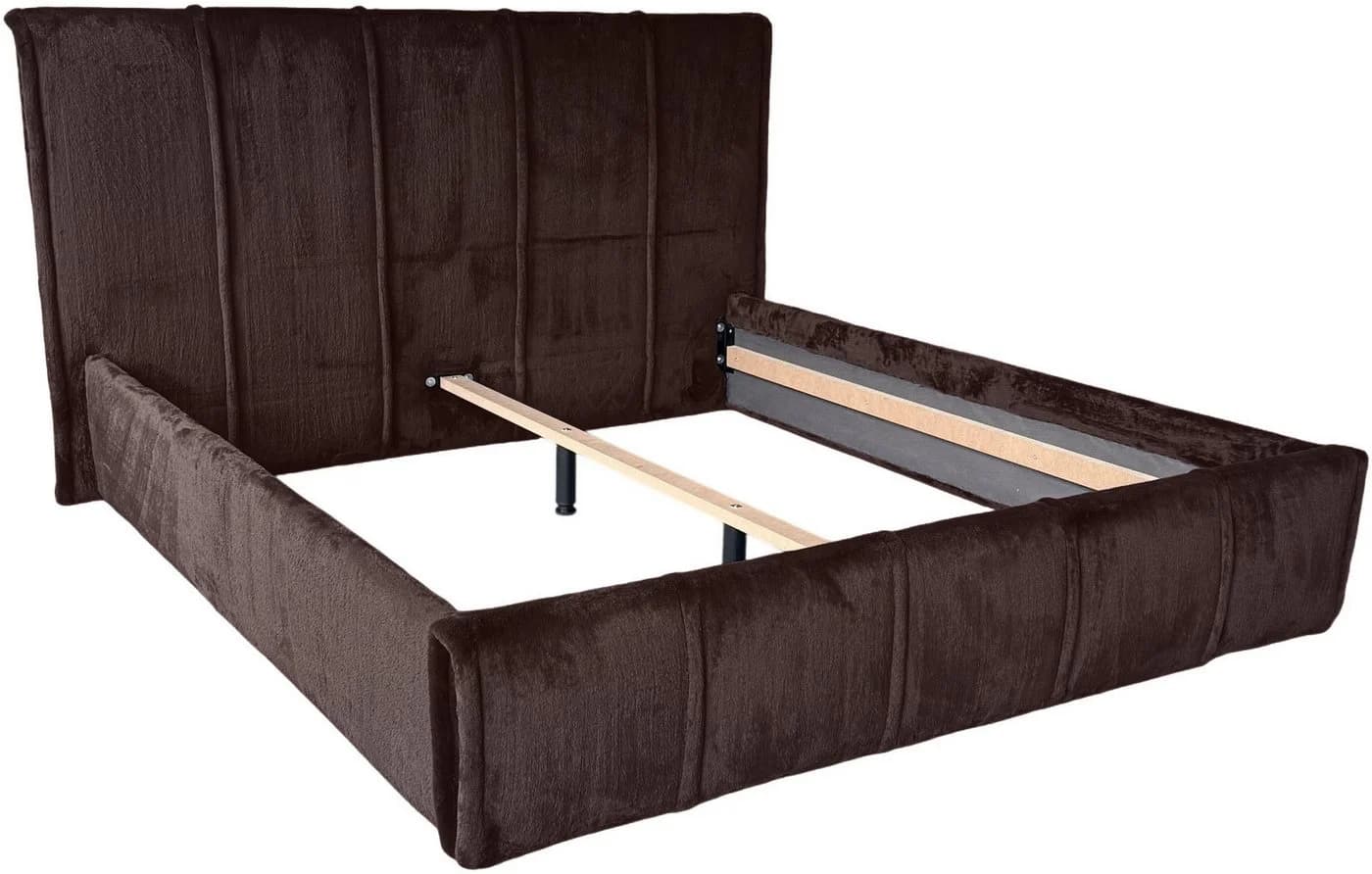 OTTO home Polsterbett EVELLINA 180x200 cm Braun/Schwarz Flauschiger Stoff