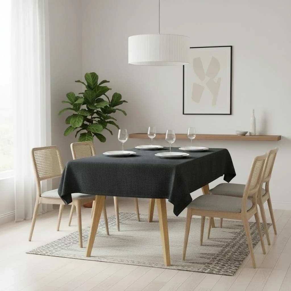 OTTO HOME Tischdecke Josée wasserabweisend Leinenoptik Anthrazit