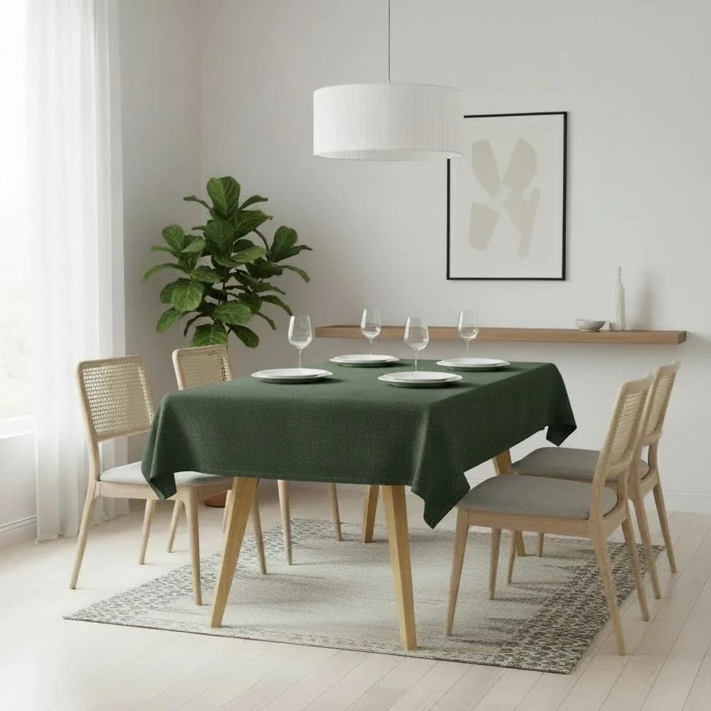 OTTO HOME Tischdecke Josée wasserabweisend Leinenoptik Dunkelgrün