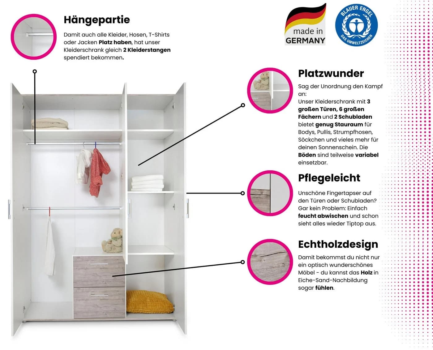 Jugendzimmer-Set OTTO HOME Rieke 4-teilig Eiche Sand Nachbildung - Bild 3