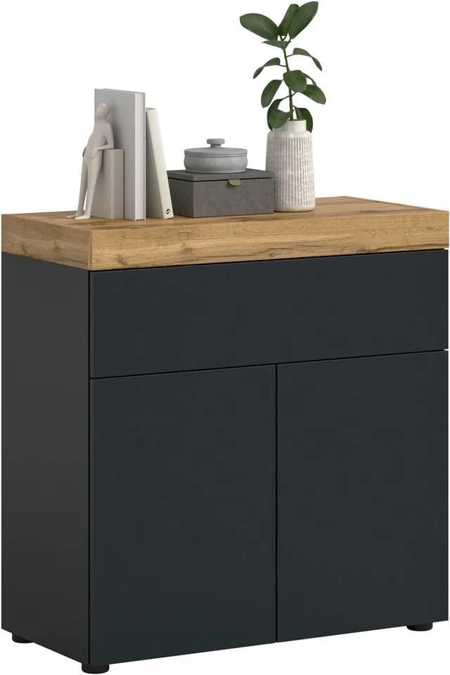 Kommode OTTO HOME Mambo Schwarz Eiche Nachbildung 77cm - Bild 2