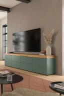 OTTO HOME Lowboard MAMBO 200cm 2 Türen 4 Schubkästen Smoke Grün Bild 1