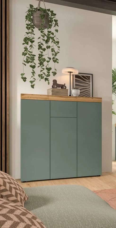 OTTO HOME Highboard MAMBO 105x115 cm Smoke Grün Melamin