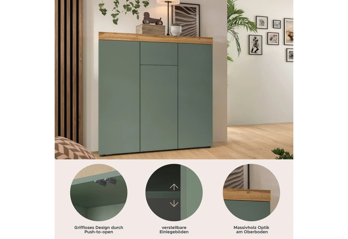 OTTO HOME Highboard MAMBO 105x115 cm Smoke Grün Melamin - Bild 3