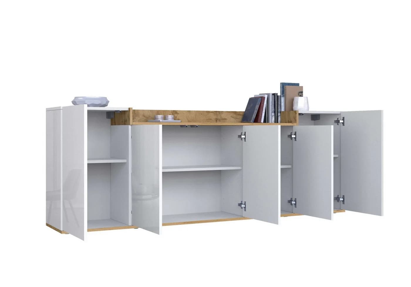 Sideboard OTTO HOME 'BOLSENA' - Modernes Sideboard in Weiß & Eiche - Bild 4
