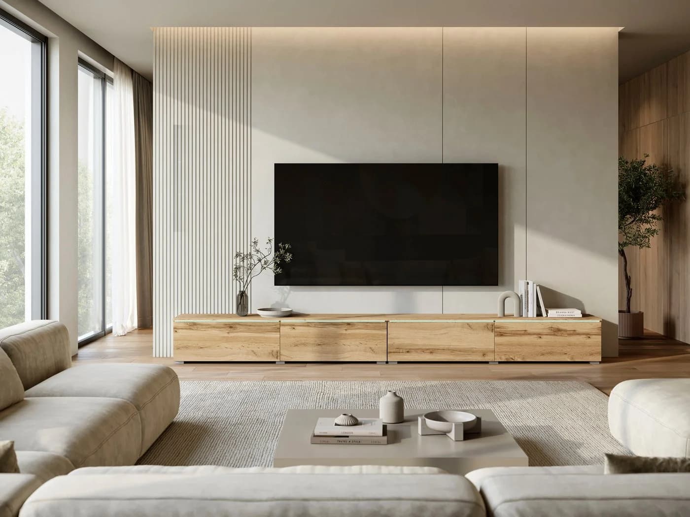 Home affaire Lowboard Vera TV-Schrank 300 cm LED