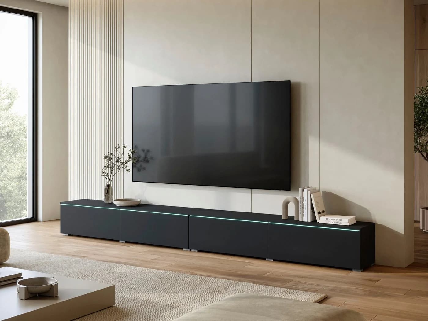 Home affaire Lowboard Vera TV-Schwarz Matt LED 4 Klappen - Bild 5