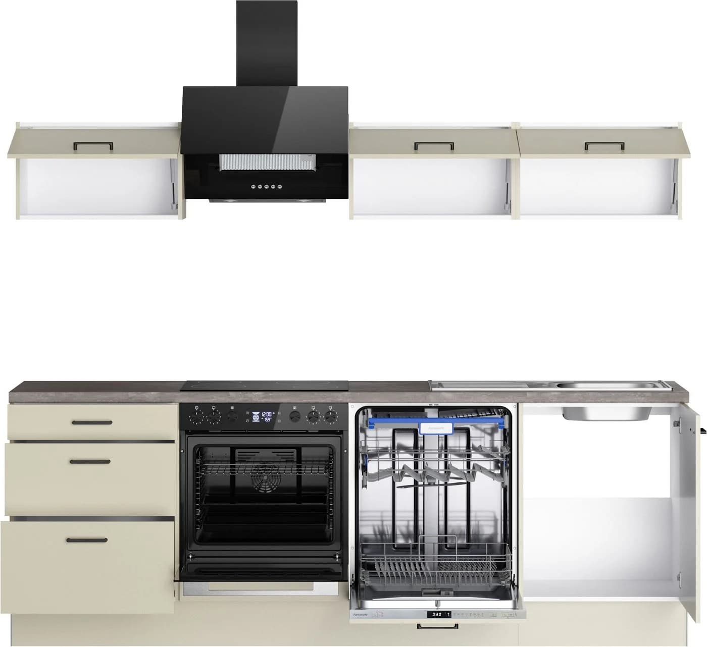 KOCHSTATION Küchenzeile KS-Sion 240 cm Beige OPTIsnap - Bild 5
